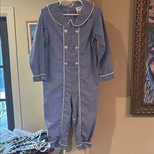 Blue Checkered Children's Jumpsuit